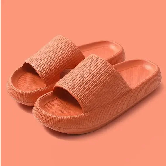 EVA Thick Pillow Slides Soft Sole Women Summer Non Slip Beach Sandals - Orange / 44-45