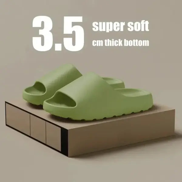 EVA Thick Sole Slippers Soft Cushioned Countrysizemap Beach Slides - green / 40-41