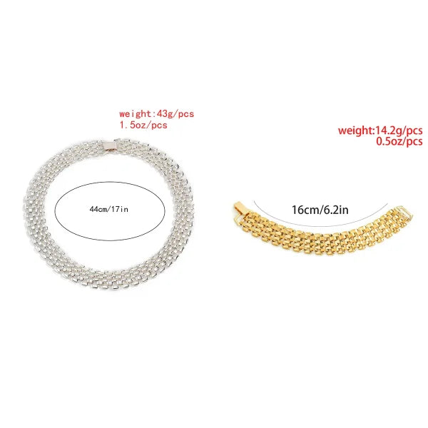 Exaggerated Cuban Chunky Chain Necklace – Thick Metal Choker for Women & Men - Himpall