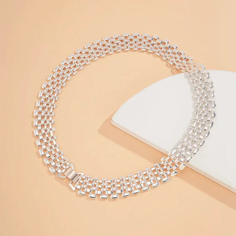 Exaggerated Cuban Chunky Chain Necklace – Thick Metal Choker for Women & Men - Himpall