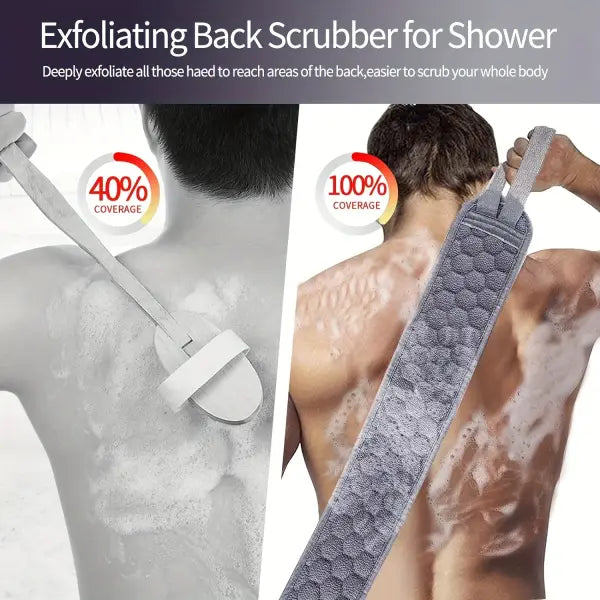 Exfoliating Body Scrubber Set - Includes Back Scrubber Bath Glove And Shower Bath Sponge Loofah - Deep Clean