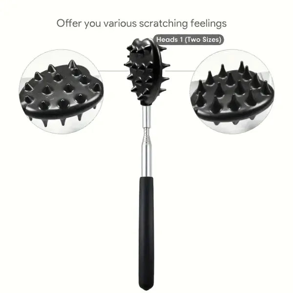 Extendable Cactus Back Scratcher with 1/4-inch & 1/2-inch Spikes Retractable One-Hand Itch Stick for Men & Women