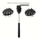 Extendable Cactus Back Scratcher with 1/4-inch & 1/2-inch Spikes Retractable One-Hand Itch Stick for Men & Women