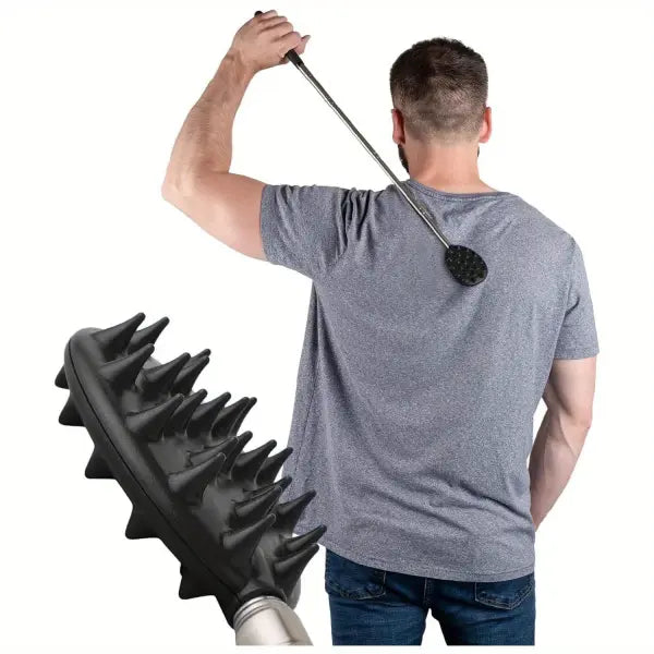 Extendable Cactus Back Scratcher with 1/4-inch & 1/2-inch Spikes Retractable One-Hand Itch Stick for Men & Women