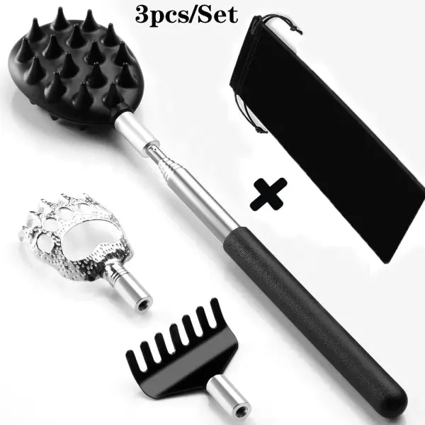 Extendable Cactus Back Scratcher with 1/4-inch & 1/2-inch Spikes Retractable One-Hand Itch Stick for Men & Women