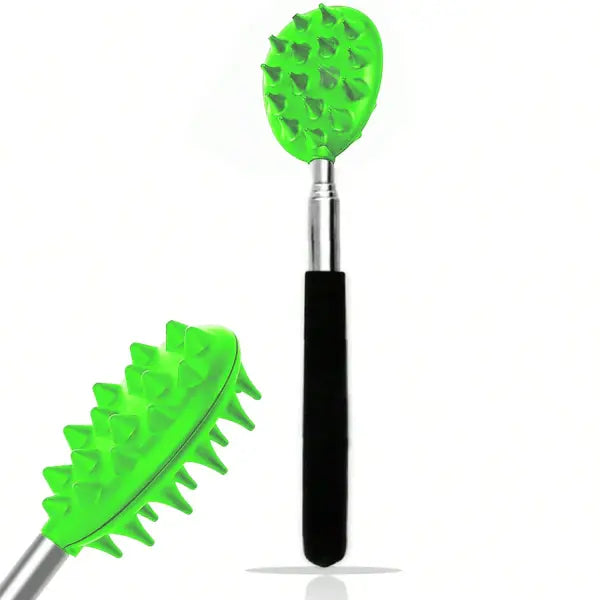 Extendable Cactus Back Scratcher with 1/4-inch & 1/2-inch Spikes Retractable One-Hand Itch Stick for Men & Women