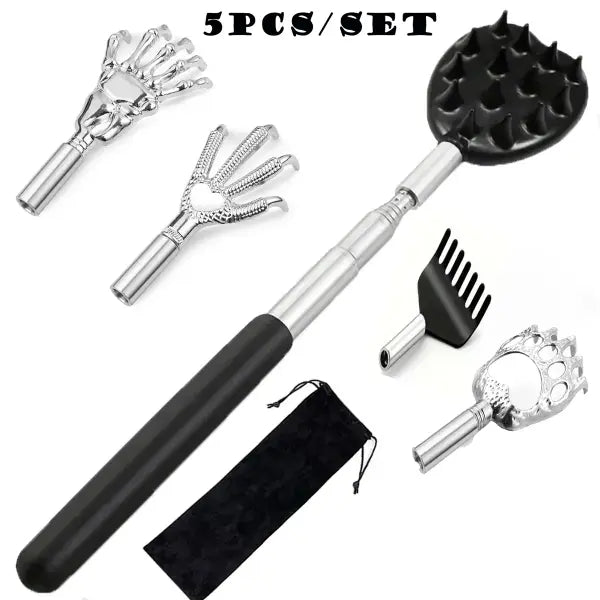 Extendable Cactus Back Scratcher with 1/4-inch & 1/2-inch Spikes Retractable One-Hand Itch Stick for Men & Women