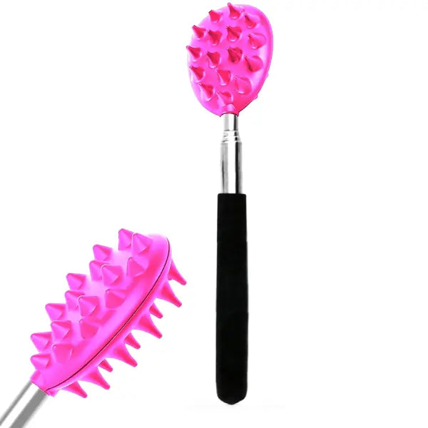 Extendable Cactus Back Scratcher with 1/4-inch & 1/2-inch Spikes Retractable One-Hand Itch Stick for Men & Women