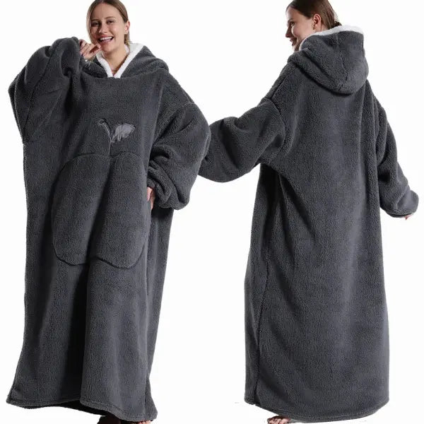Polar Fleece Wearable Blanket Adult Oversized Cozy TV Warmth