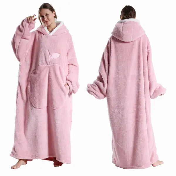 Polar Fleece Wearable Blanket Adult Oversized Cozy TV Warmth - FH140 / Cloth Length 140cm