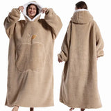 Polar Fleece Wearable Blanket Adult Oversized Cozy TV Warmth
