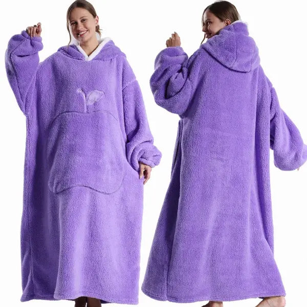 Polar Fleece Wearable Blanket Adult Oversized Cozy TV Warmth
