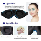 3D Contoured Eye Mask for Sleeping – Concave Molded Night Blindfold Light Blocking - black