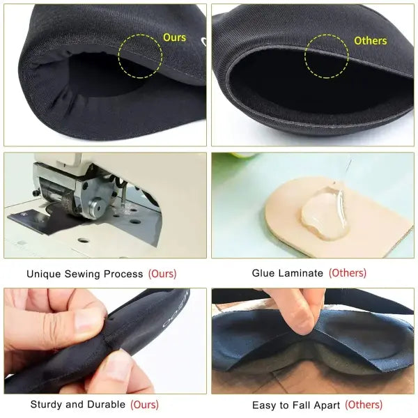 3D Contoured Eye Mask for Sleeping – Concave Molded Night Blindfold Light Blocking - black