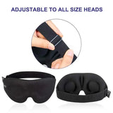 3D Contoured Eye Mask for Sleeping – Concave Molded Night Blindfold Light Blocking - black