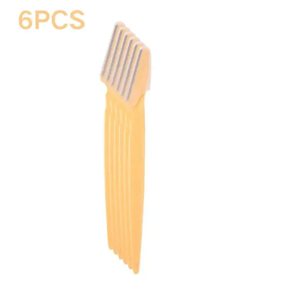 Eyebrow Trimmer Knives Stainless Steel Precision Face Hair Removal - 6pcs yellow