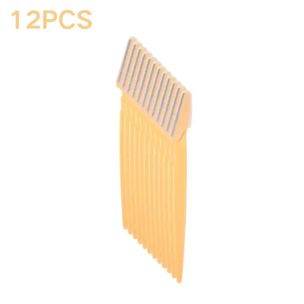 Eyebrow Trimmer Knives Stainless Steel Precision Face Hair Removal - 12pcs yellow