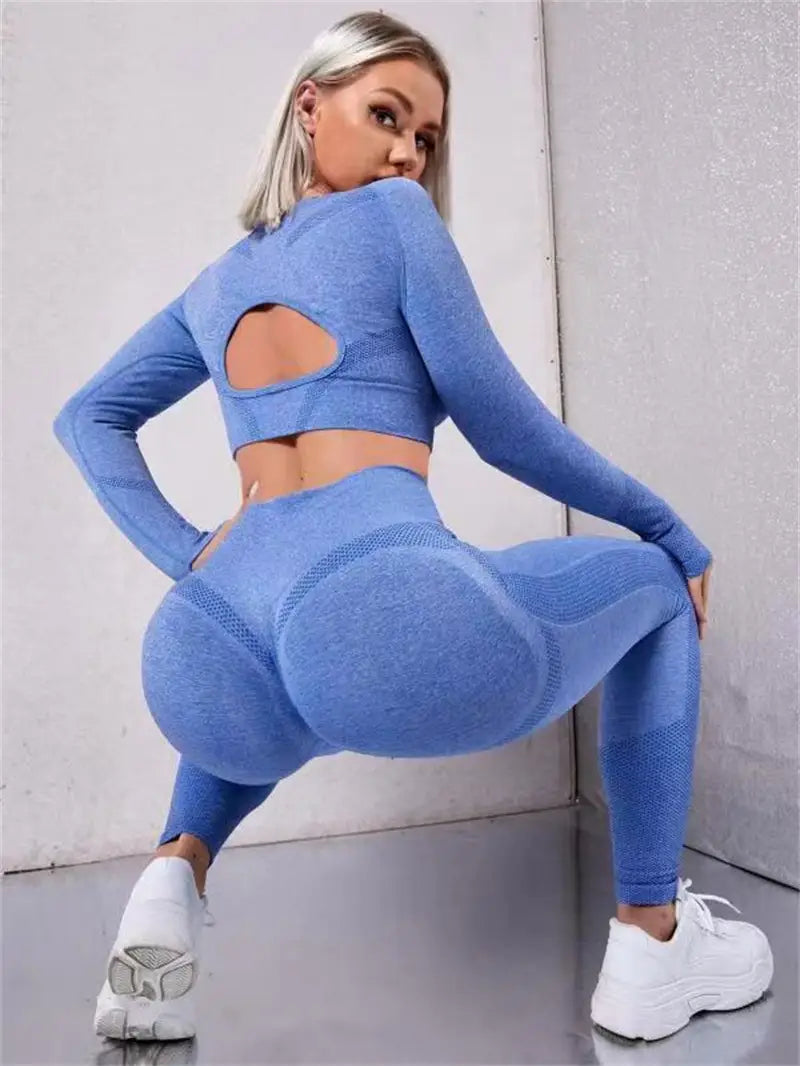 Sports Set - Stylish 2-Piece Fitness Outfit with Butt-Lifting Leggings