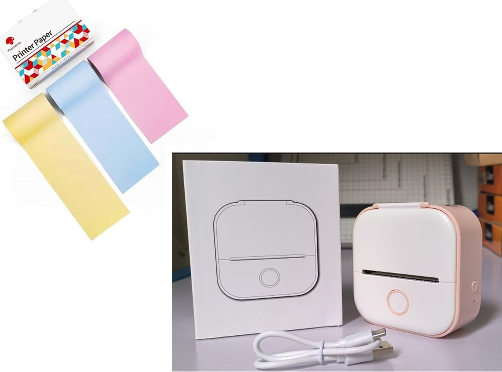 Phomemo T02 Portable Bluetooth Thermal Label Printer - Pink setB / USB