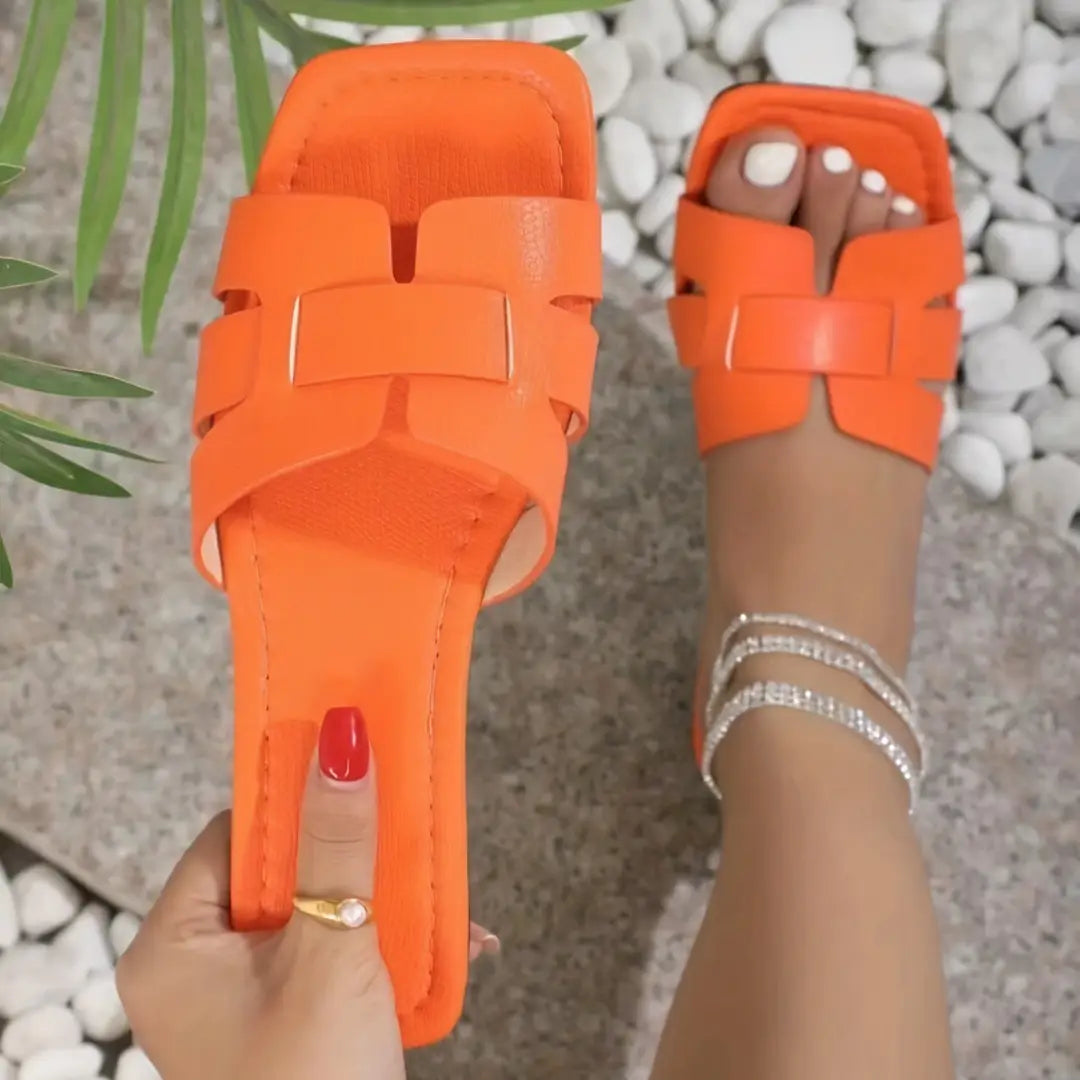 Square Toe Sandals - Stylish Flat Summer Footwear for Women