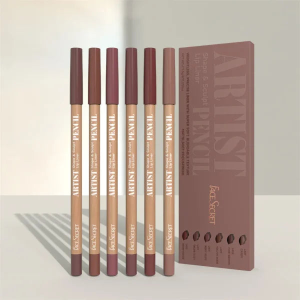Face Secret Artist Shape Sculpt Lip Liner Pencil Set - Weightless & Blendable Matte Lip Liner - Himpall