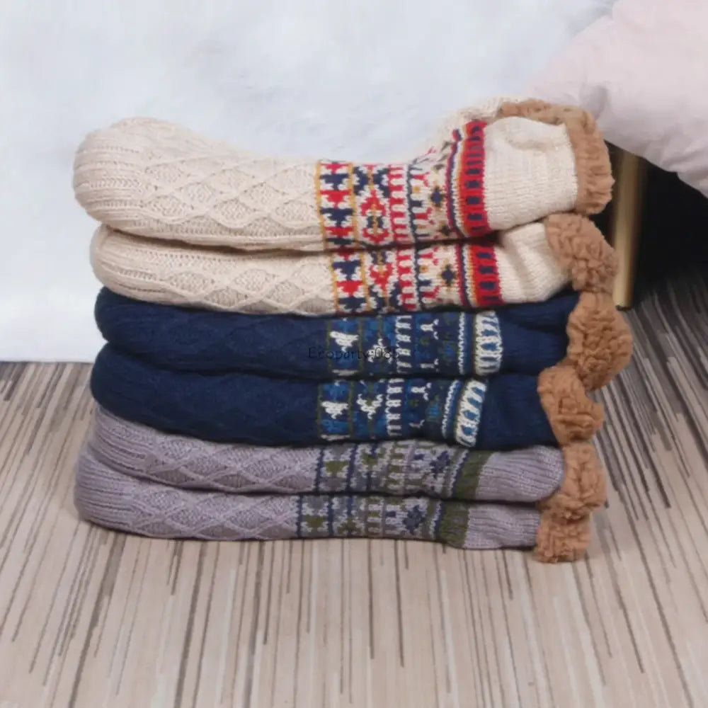 Fall and Winter Floor Socks Home Warm Women Men Socks Snow Socks Sleep Carpet Socks Slippers Socks Men Non-slip Yoga