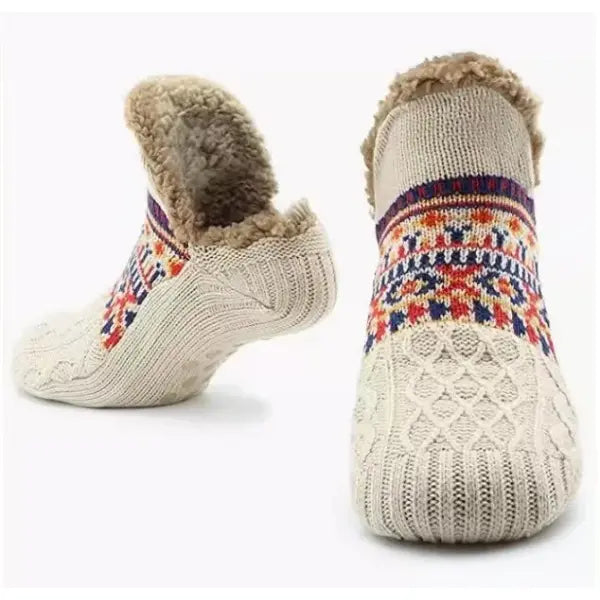 Fall & Winter Warm Floor Socks, Non-Slip Home Socks for Women & Men Cozy Sleep Yoga & Snow Socks - WHITE / 46-48(30cm)