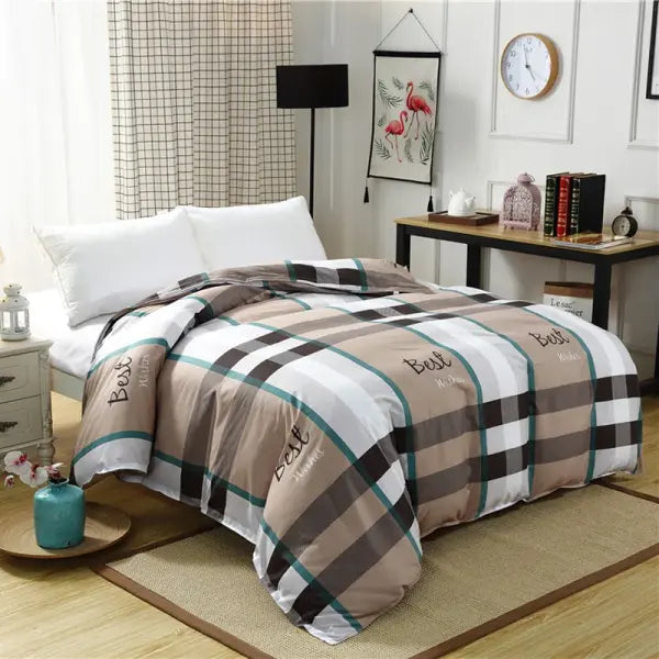 Fall Simple plaid Style Duvet Cover 220x240 Quilt Cover 1PCS Comforter Covers for double twin queen king bed size Plaid