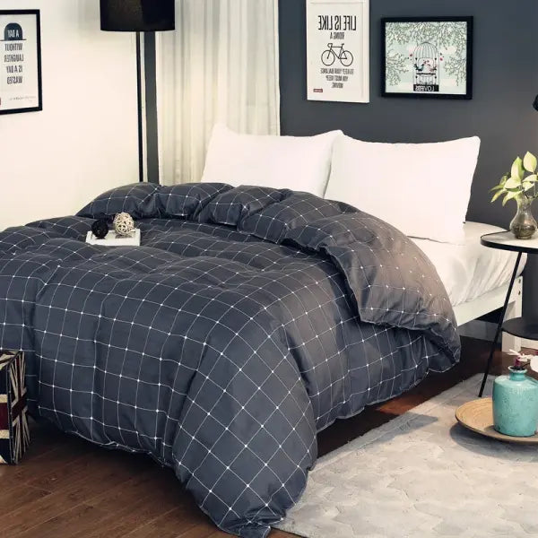 Fall Simple plaid Style Duvet Cover 220x240 Quilt Cover 1PCS Comforter Covers for double twin queen king bed size Plaid
