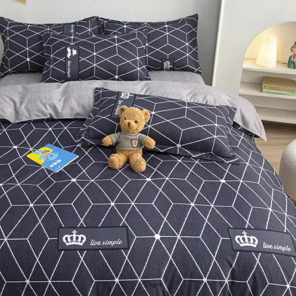 Fall Simple plaid Style Duvet Cover 220x240 Quilt Cover 1PCS Comforter Covers for double twin queen king bed size Plaid