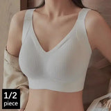 FallSweet 1/2PCS Seamless Push Up Bra for Woman Wireless Bralette Soft Comfortable Breathable Lingerie for Large &