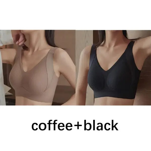 FallSweet 1/2PCS Seamless Push Up Bra for Woman Wireless Bralette Soft Comfortable Breathable Lingerie for Large &