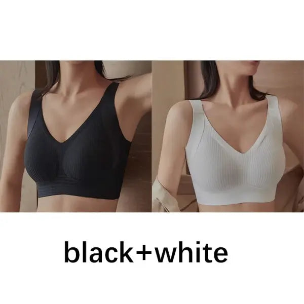 FallSweet 1/2PCS Seamless Push Up Bra for Woman Wireless Bralette Soft Comfortable Breathable Lingerie for Large &