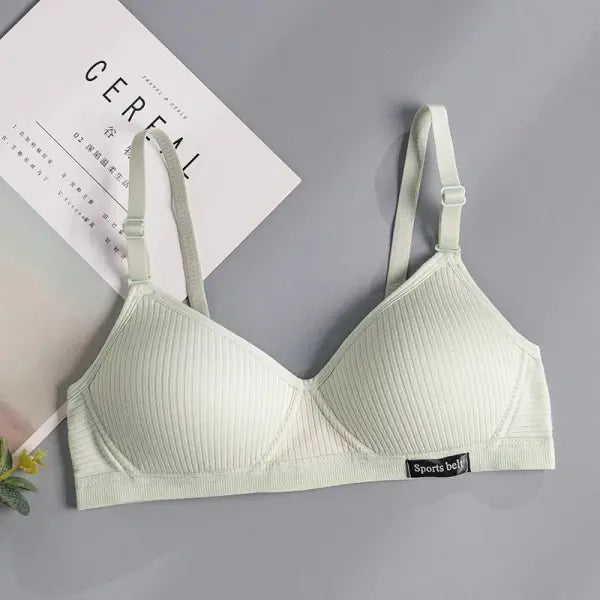 FallSweet Cotton Wireless Bra for Women Seamless Push Up Bras Comfortable V-Shaped Gathering Underwear AB Cup Intimate