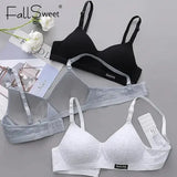 FallSweet Cotton Wireless Bra for Women Seamless Push Up Bras Comfortable V-Shaped Gathering Underwear AB Cup Intimate