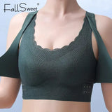 FallSweet Push Up Bra for Women Seamlesss Sport Bras Top Comfort Without Underwire Bralette Sexy Cross Back Bra