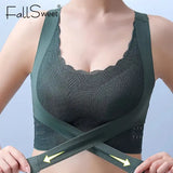 FallSweet Push Up Bra for Women Seamlesss Sport Bras Top Comfort Without Underwire Bralette Sexy Cross Back Bra