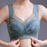 FallSweet Seamless Ice Silk Push Up Bra for Women Wireless Lace Bralette Plus Size Brassiere Summer Comfort Underwear