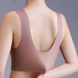Cooling Ice Silk Seamless Bra - Wireless Plus Size Push-Up Bralette for Summer Comfort