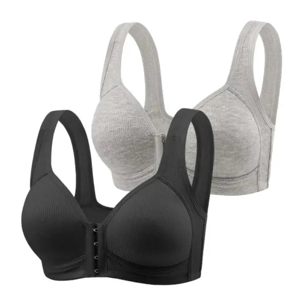 Fallsweet Wire Free Brassiere Seamless Solid Push Up Mold Cup Bralette - Blackdarkgray / S