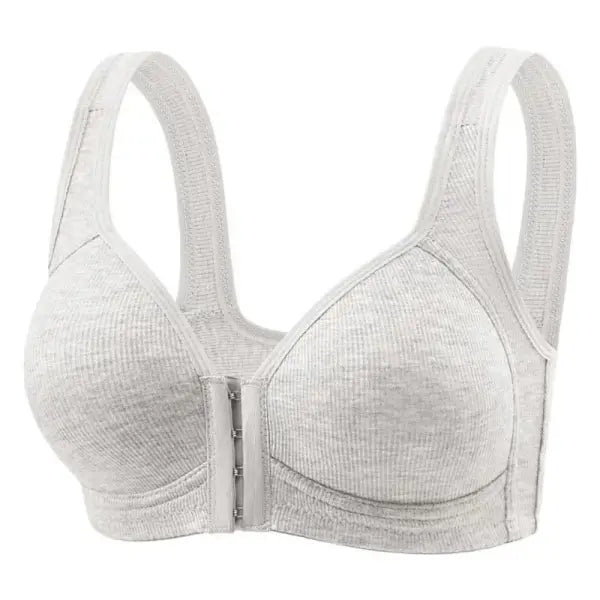 Fallsweet Wire Free Brassiere Seamless Solid Push Up Mold Cup Bralette - lightgray / 2XL