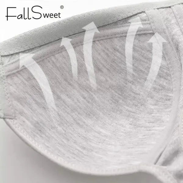 Fallsweet Wire Free Brassiere Seamless Solid Push Up Mold Cup Bralette