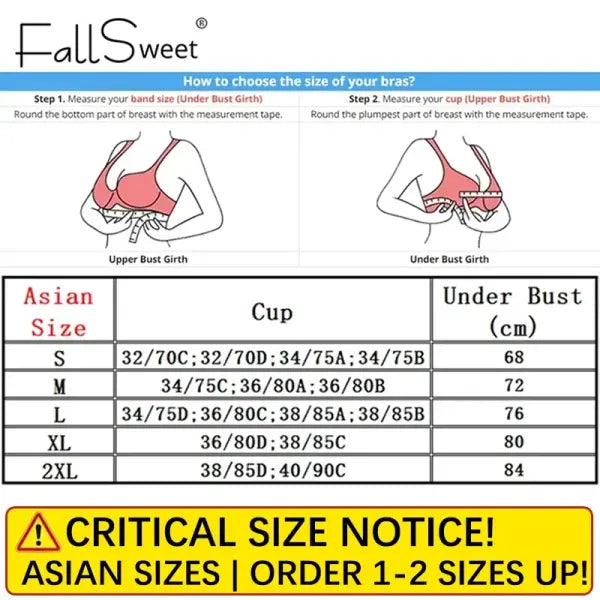 Fallsweet Wire Free Brassiere Seamless Solid Push Up Mold Cup Bralette