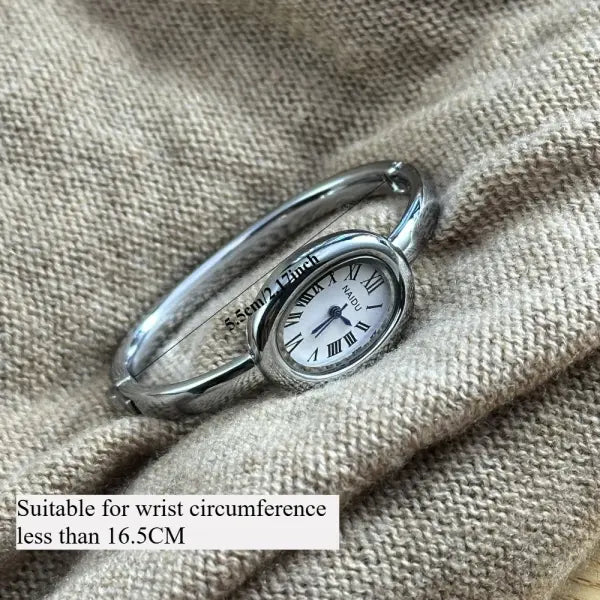 Famous Brand Bracelet Watch with Oval Case and Stainless Steel Strap - SLWH
