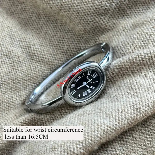 Famous Brand Bracelet Watch with Oval Case and Stainless Steel Strap - SLBK