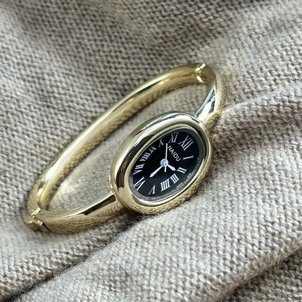 Famous Brand Bracelet Watch with Oval Case and Stainless Steel Strap
