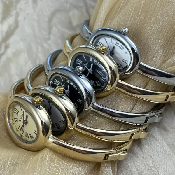 Famous Brand Bracelet Watch with Oval Case and Stainless Steel Strap