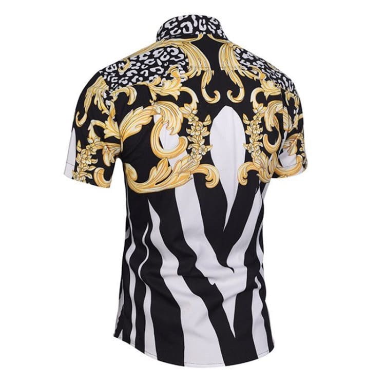 Fashion 3D Print Luxury Harajuku Men Dress Shirts - A / 2XL