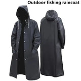 Fashion black adult windbreaker style waterproof long raincoat women’s men’s hooded outdoor motorcycle bicycle hiking