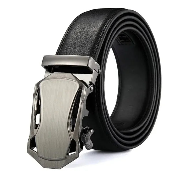 Fashion Business Men’s Belt – Luxury Brand Genuine PU Leather Belt with Metal Buckle for Jeans & Cargo Pants - Himpall